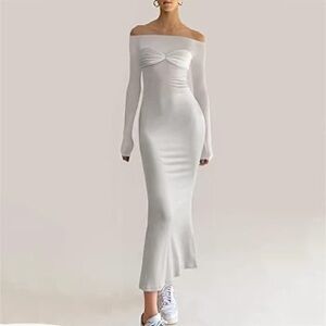 Elegant Off-Shoulder White Dress